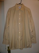 Turnbull Asser Yellow Blue Plaid French Cuff Dress Shirt, Size 17.5