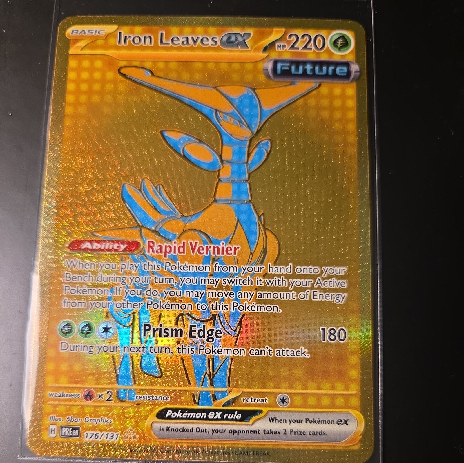 Iron Leaves ex 176/131 Pokemon Prismatic Evolutions Hyper Rare Holo NM