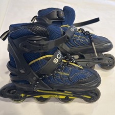 SCHWINN ABEC-5 Inline Skates BLUE ROLLER BLADES Boys Youth ADJUSTABLE Sz 5-8
