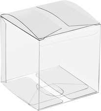 Clear Gift Boxes 3" X 3" X 3" - 25 Pack, Clear PVC Plastic Boxes Transparent Pac