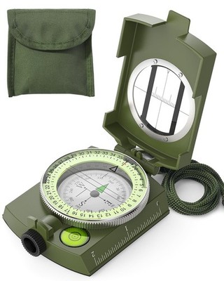 Durable Orienteering Compass with Glow-in-Dark Feature, Waterproof Hiking Surviv