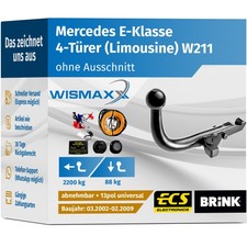 ANHÄNGERKUPPLUNG für Mercedes E-Klasse 02-09 abnehmbar BRINK +13pol E-Satz ABE