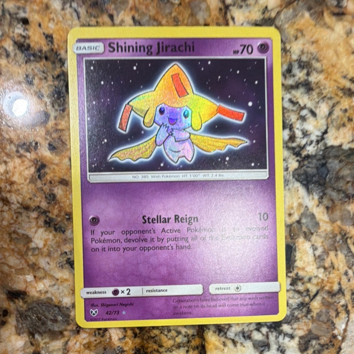 Pokmon Shining Jirachi Shining Legends 42/73 Holo Shiny Holo Rare Basic Card Pokmon Shining Jirachi Shining Legends 42/73 Holo Shiny Holo Rare Basic Card