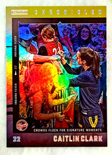 Caitlin Clark 2025 Panini Chronicled Yellow Holo Crowds Flock For Signature-#59