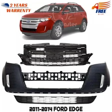 Front Bumper Cover Fascia & Grille Assembly Kit For 2011-2014 Ford Edge