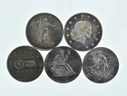 Lot 5 VINTAGE 1 Oz Silver Bars/Rounds Art Bars Collection Poured .999 *348