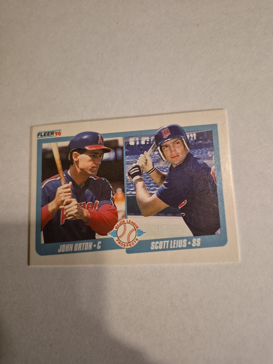 John Orton & Scott Leius 1990 FLEER MAJOR LEAGUE PROSPECTS (RC) #647 FREE SHIP