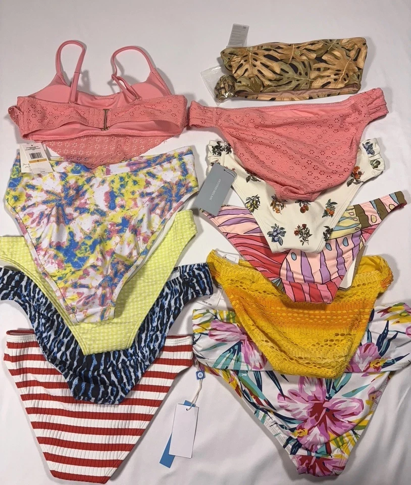 Lote de 11 trajes de baño nuevos para mujer 2 tops, 9 pantalones NUEVA MARCA DE DISEÑADOR Foto 2 de 4