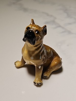 Boxer Dog Porcelain Royal Designs Mortens Studio Brown Figurine. VINTAGE. 