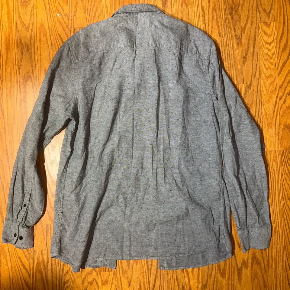 Mens Mark Anthony Button Up Dress Shirt Slim Fit Size Large Gray - Image 3 of 4