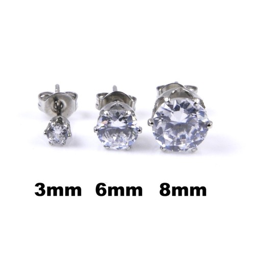 Boucles d'oreilles Argent Oxyde Rose carré 5mm Ref. 20482