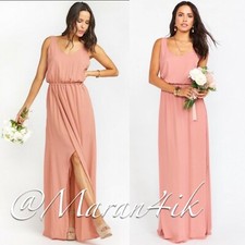 Show Me Your MuMu Slit Kendall Maxi Dress Bridesmaid Rustic Mauve Crisp Pink S