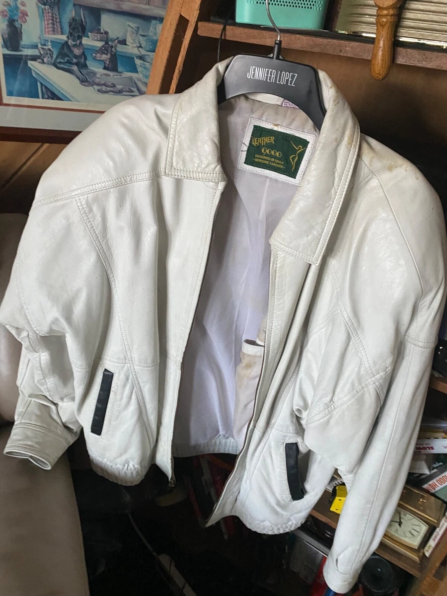 White leather shop jacket womens