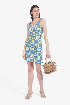 NWT STAUD TURBO DRESS IN DAFFODIL COASTAL BLUE M A Steal at this Price! |  eBay