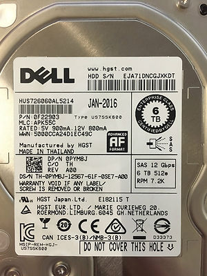 Dell Enterprise 6TB 7.2K NL SAS 12Gb/s 3.5