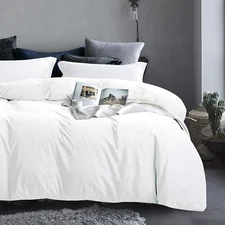 Velvet King Duvet Cover Set, 3 Pieces Zippered Flannel Comforter Cover Set, Whit