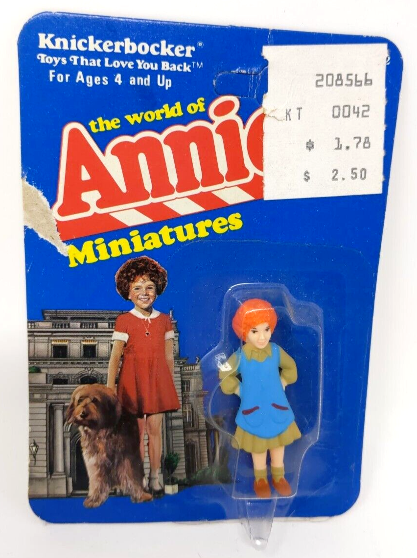 World of Annie Miniatures 1982 Knickerbocker Annie Blue Dress Vintage New  Sealed
