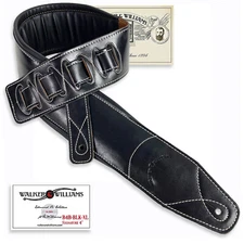 Walker & Williams B4B-XL Extra Long 4” Wide Leather Padded Bass Strap Up To 60"