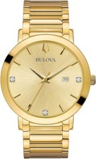 Bulova 97D115 Futuro Diamond Champagne Dial Steel Gold Tone Men's Modern Watch