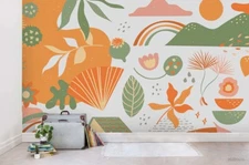 3D Hand Draw Botanical Wallpaper Wall Mural Removable Self-adhesive Sticker 586