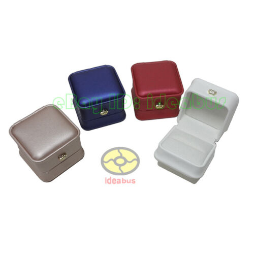 MIXED 4/8/12/24PCS PU Lether Jewelry Ring Favor Gift Boxes(2.25"x2.25"x1.77"H) - Picture 1 of 6