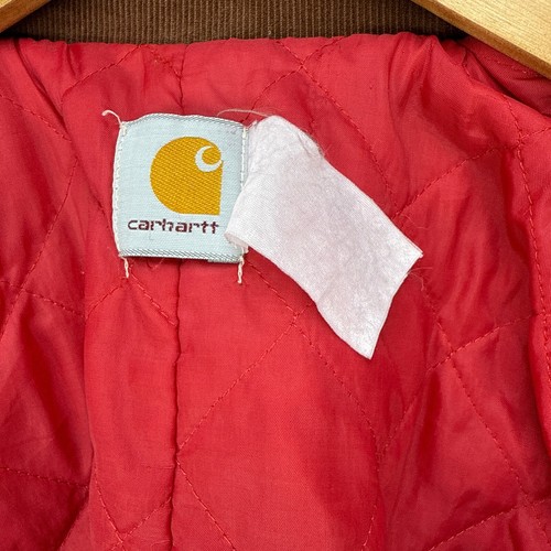 Carhartt Detroit Jacket Quilt Lined Youth Medium Y20 BRN Brown Red Lining - Picture 4 of 17