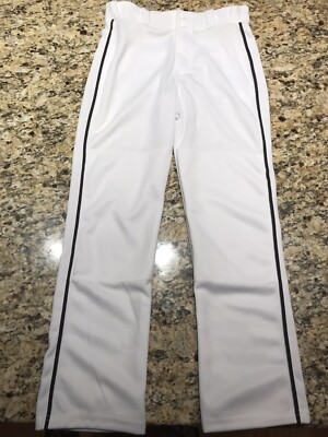 MAJESTIC Pantalon de Baseball Jeunesse Blanc avec Piping Noir