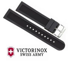 New Victorinox Swiss Army Rubber Strap Black Diver Watch Band 22mm 20mm K