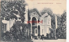 1908 GERMANY BAD MERGENTHEIM Kurhaus, to Fohann Hammer, Verlag Geschw Dahlberg