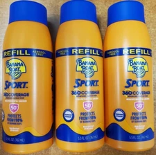 3X Banana Boat Sport 360 Coverage Sunscreen Mist Refill 5.5oz ea Exp 2/27 E4C