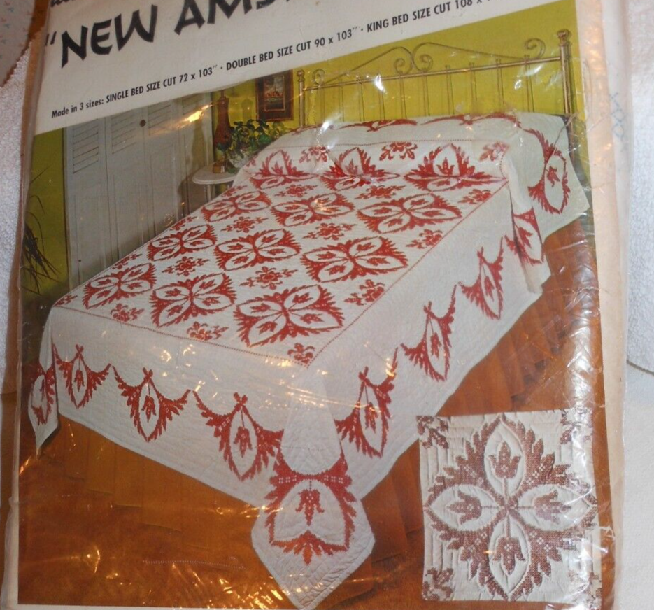 New AmsterdamQuilt Kit Vintage Bucilla Jiffy Cross Stitch Double