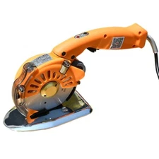 Electric Fabric Cutter Round Blade Scissors Carpet Cloth Cutting Machine w/Light