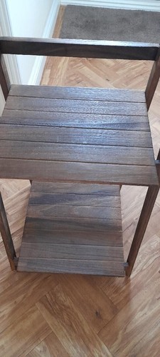 Estantería independiente de 3 niveles estante de exhibición acabado nogal oscuro madera pliegues plano gc - Imagen 4 de 8