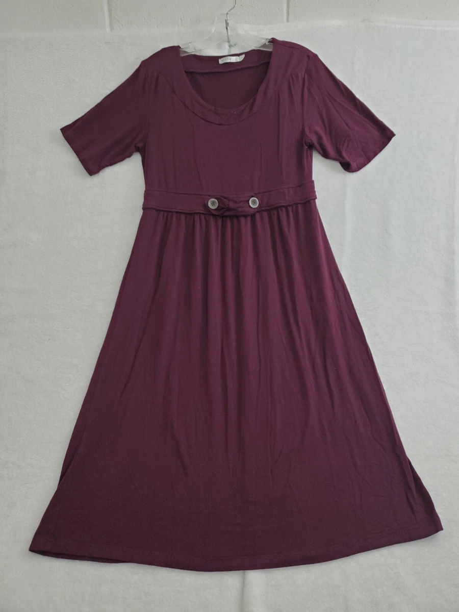 Mikarose Womens Dress Large Burgundy Heavy Knit Stretch Fit and