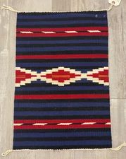 Navajo Rug "Classic Revival - Moki Serape Pattern"  by Pricilla Warren 15.5"x23"