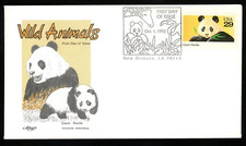 GIANT PANDA BEAR  wild animals   1992 artmaster CACHET FDC UNADDR