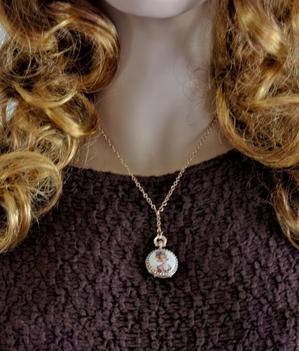 Antique Art Nouveau 18k Gold Diamond Pearl Enamel Pocket Watch Pendant- Estate - Picture 2 of 23