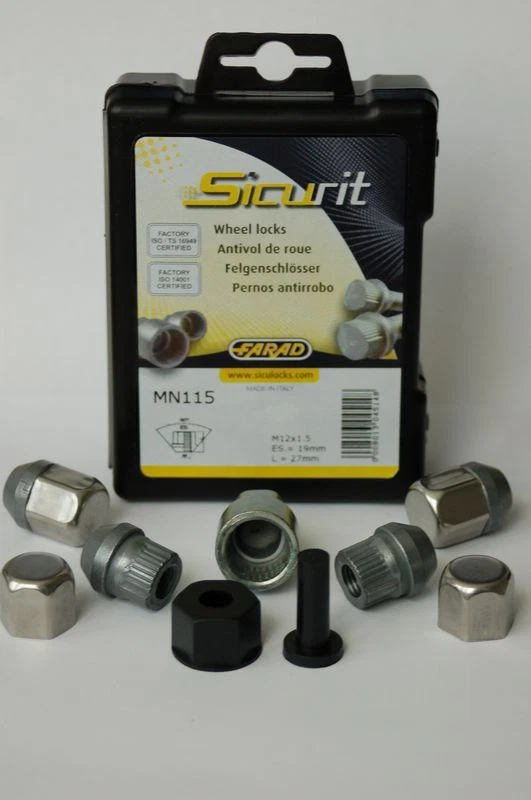 SICURIT Cerradura de llanta Suzuki Vitara tuerca M12x1.25 junta cónica 60° SW19 antirrobo