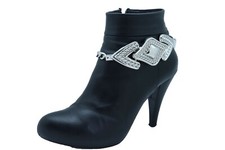 Women Silver Boot Chain Bracelet Western Shoe Arrow Bold Charm Adjustable Size