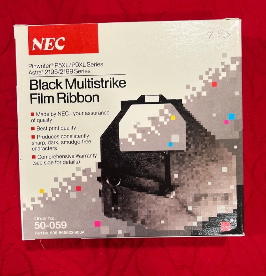 NEC Pinwriter MultiStrike Black Film Ribbon 50-059 NEW SEALED P5XL Astra 2195 - Image 2 of 4