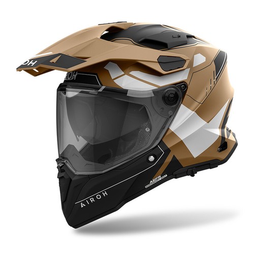 Casco fibra moto Airoh Commander 2 REVEAL SAND MATT HELMET ADVENTURE TOURING - Picture 2 of 2