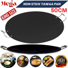 Piatti antiaderenti Mega Tawa Padella Concava Piatti Roti Chapati Crepe Doppi Manici 50 cm