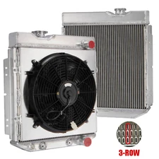 3-Row Radiator+Shroud Fan For 1960-65 Ford Falcon/Ranchero/Comet 64-66 Mustang