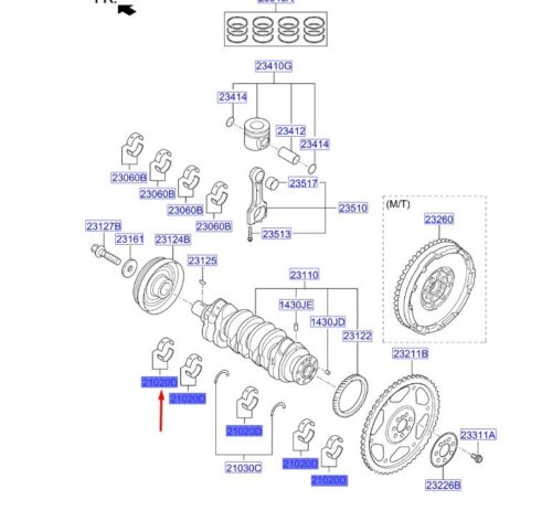 HYUNDAI SANTA FÉ MK4 Crankshaft Bearing Set 210202F902 NEW GENUINE - Picture 2 of 3