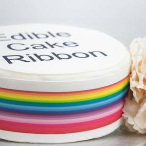 Bright Rainbow Comestible Glacage Gateau Ruban Side Strips 3 Bandes Ebay