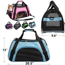 Pet Dog Cat Carrier Bag Soft Sided Large Comfort Travel Tote Case 20.5"x9.6"x13"