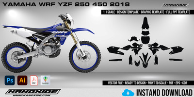 YAMAHA WRF YZF 250 450 2018 Full 1:1 Scale Template - Design Vector Digital