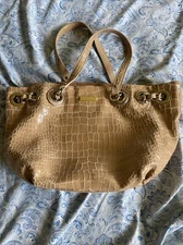 Kate Spade Women’s Croc Embossed Leather Beige Hand Bag