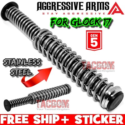 AGGRESSIVE ARMS USA For GL0CK 17 GEN 5 Stainless Steel Guide Rod Spring Assembly