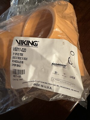 2  Cpvc Tee V5011-020 Schedule 80 2 Per Bag